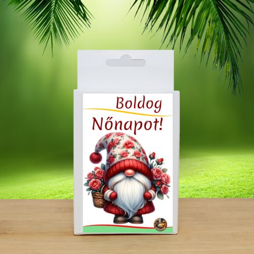 Boldog nőnapot” feliratos doboz kézműves szappannal – természetes illóolajjal készült ajándék