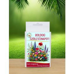   6 db.-os Feliratos  születésnapi viráglabda-évelő vadvirág vetőmag keverékkel