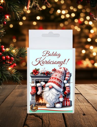 Karácsonyi ajándékdoboz viráglabdával – „Boldog Karácsonyt” felirattal 6 db