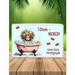 Feliratos eper illatú 8 db fürdőgolyó-Tőlem-neked 