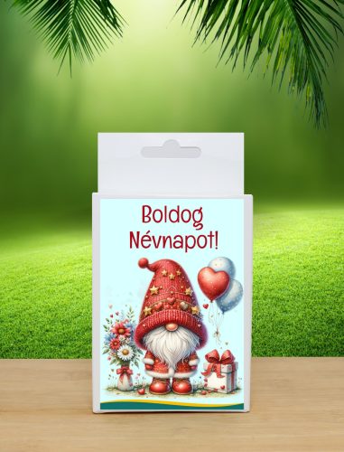 Névnapi feliratos doboz kézműves szappannal 